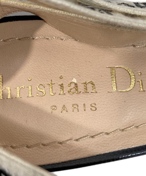 Christian Dior（クリスチャン ディオール）Christian Dior (クリスチャン ディオール) デニム パッチワーク スリングバック パンプス ブルー サイズ:35の古着・服飾アイテム