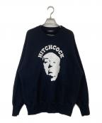 UNDERCOVERアンダーカバー）の古着「HITCHCOCK CREWNECK SWEATSHIRT　ヒッチコッククルーネックスウェットシャツ　UC2B4811-3」｜ブラック