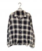 NUMBER (N)INEナンバーナイン）の古着「09SS open collar check shirt（オープンカラー オンブレチェックシャツ） NNS-S902」｜ブラウン