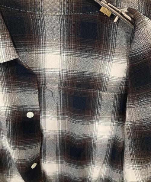 NUMBER (N)INE（ナンバーナイン）NUMBER (N)INE (ナンバーナイン) 09SS open collar check shirt（オープンカラー オンブレチェックシャツ） NNS-S902 ブラウン サイズ:3の古着・服飾アイテム