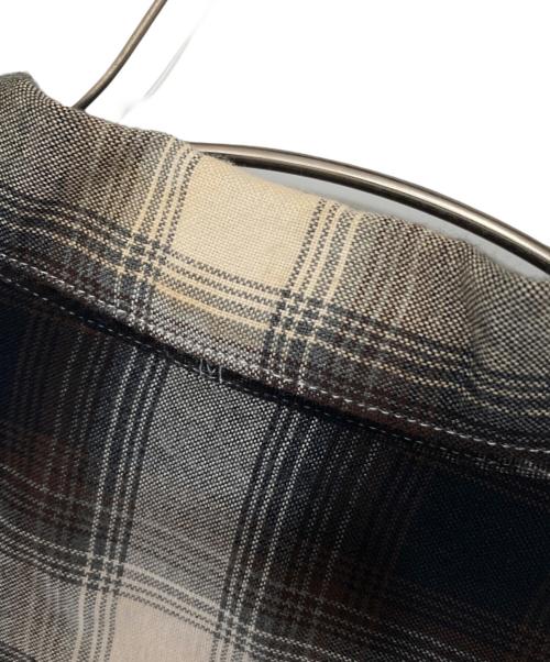 NUMBER (N)INE（ナンバーナイン）NUMBER (N)INE (ナンバーナイン) 09SS open collar check shirt（オープンカラー オンブレチェックシャツ） NNS-S902 ブラウン サイズ:3の古着・服飾アイテム