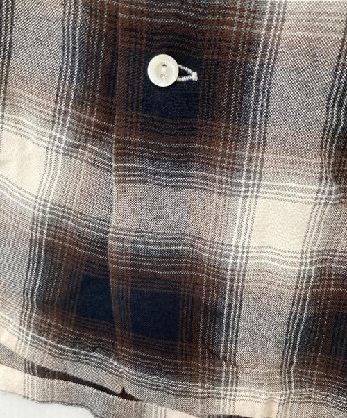 NUMBER (N)INE（ナンバーナイン）NUMBER (N)INE (ナンバーナイン) 09SS open collar check shirt（オープンカラー オンブレチェックシャツ） NNS-S902 ブラウン サイズ:3の古着・服飾アイテム