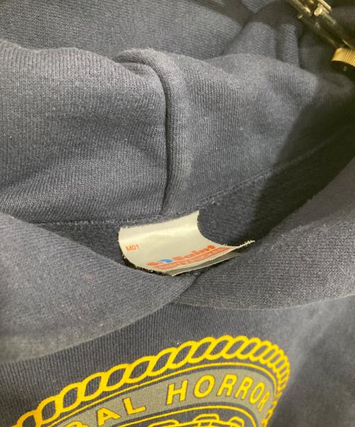 SAINT MICHAEL（セントマイケル）SAINT MICHAEL (セントマイケル) HOODIE SAINT　プリントパ―カー　SM-HR1-0000-055 ネイビー サイズ:XLの古着・服飾アイテム