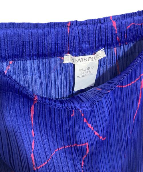 PLEATS PLEASE（プリーツプリーズ）PLEATS PLEASE (プリーツプリーズ) PAUSEプリーツ総柄パンツ　PP53JF693 ブルー サイズ:5の古着・服飾アイテム