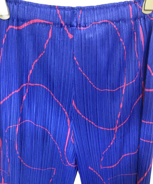 PLEATS PLEASE（プリーツプリーズ）PLEATS PLEASE (プリーツプリーズ) PAUSEプリーツ総柄パンツ　PP53JF693 ブルー サイズ:5の古着・服飾アイテム