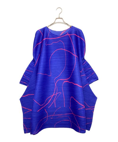 PLEATS PLEASE（プリーツプリーズ）PLEATS PLEASE (プリーツプリーズ) PAUSE チュニック　PP53JT696 ブルー サイズ:5の古着・服飾アイテム