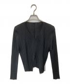 PLEATS PLEASEプリーツプリーズ）の古着「ベーシックスカーディガン BASICKS CARDIGAN　PP05JO106」｜ブラック