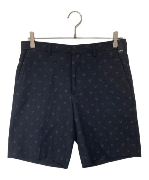 FENDI（フェンディ）FENDI (フェンディ) FACE 総柄ハーフパンツ　FB0407 ネイビー サイズ:44の古着・服飾アイテム