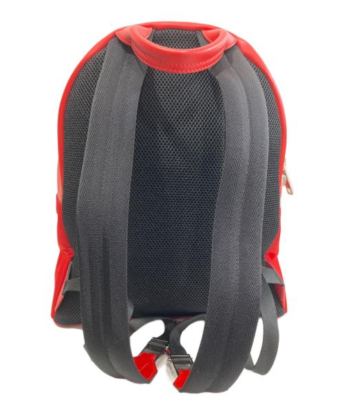 FENDI（フェンディ）FENDI (フェンディ) ノーワーズ フェイス  ナイロン×レザー バックパック レッドの古着・服飾アイテム