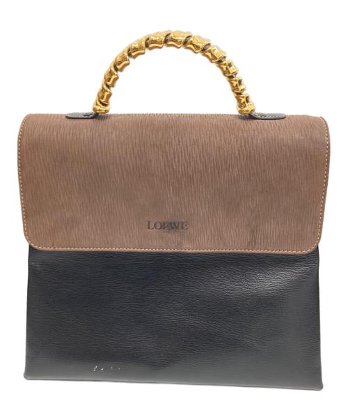 LOEWE（ロエベ）LOEWE (ロエベ) ベラスケス ハンドバッグ ブラック×ブラウンの古着・服飾アイテム