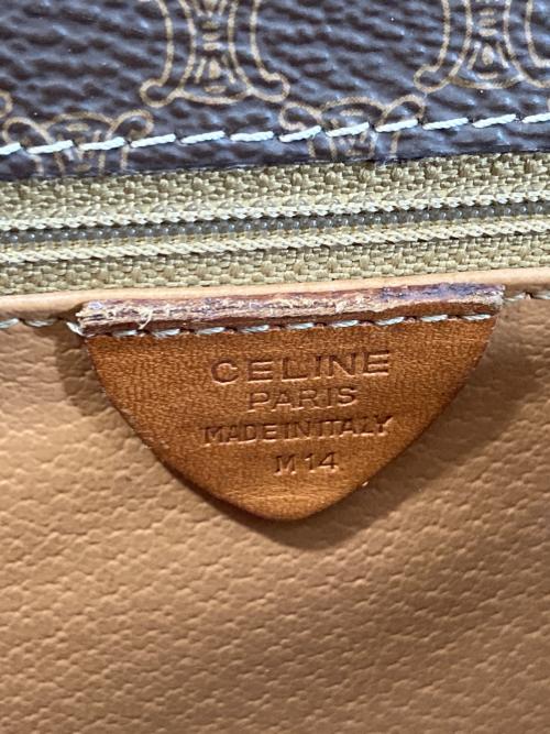 CELINE（セリーヌ）CELINE (セリーヌ) マカダム柄 サークルロゴ ショルダーバッグ ブラウンの古着・服飾アイテム