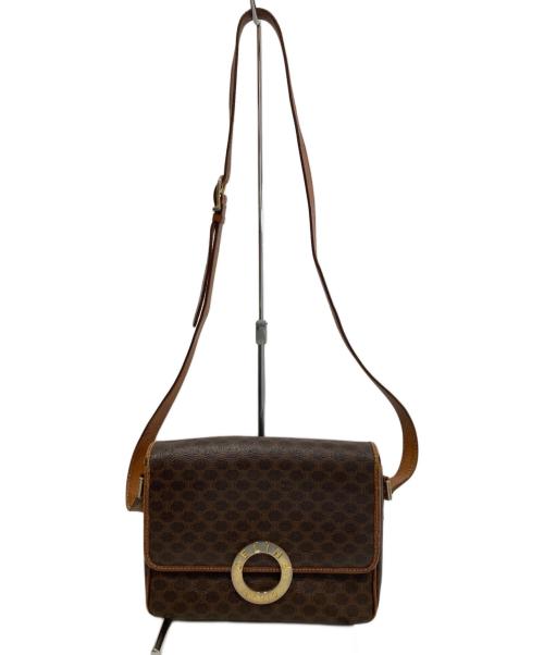 CELINE（セリーヌ）CELINE (セリーヌ) マカダム柄 サークルロゴ ショルダーバッグ ブラウンの古着・服飾アイテム
