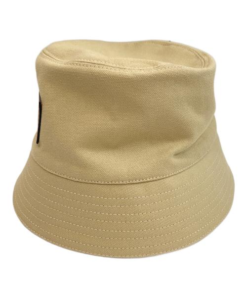LOEWE（ロエベ）LOEWE (ロエベ) レザーロゴパッチ キャンバス バケットハット　K820HB1X19 ベージュ サイズ:57の古着・服飾アイテム