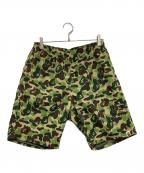 A BATHING APEアベイシングエイプ）の古着「ABC CAMO BEACH SHORTS」｜グリーン