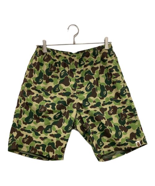 A BATHING APE（アベイシングエイプ）A BATHING APE (アベイシングエイプ) ABC CAMO BEACH SHORTS グリーン サイズ:Lの古着・服飾アイテム