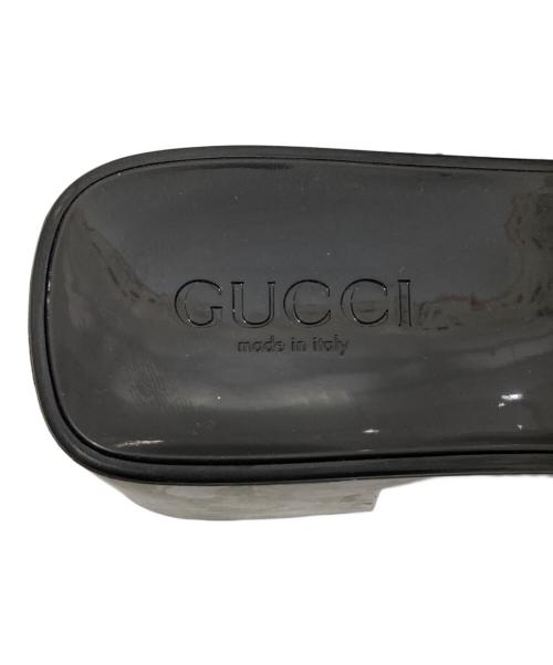 GUCCI（グッチ）GUCCI (グッチ) ラバースライドサンダル ブラック サイズ:39の古着・服飾アイテム