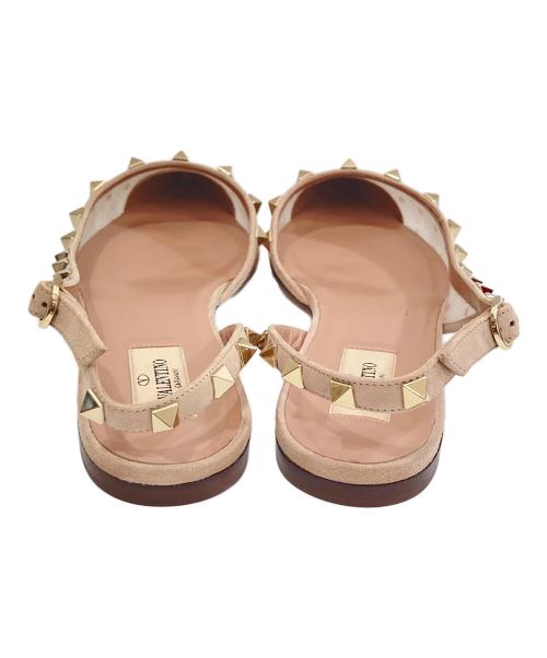 VALENTINO（ヴァレンティノ）VALENTINO (ヴァレンティノ) ロックスタッズメッシュフラット パンプス　STUDS　FLAT SHOES　TW2S0H13YKV ピンク サイズ:38の古着・服飾アイテム