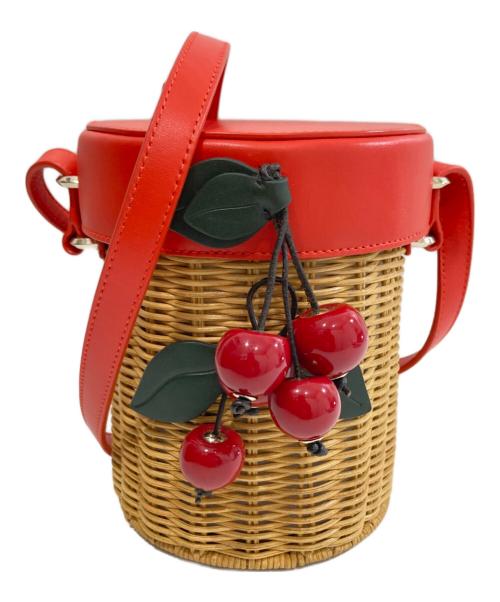 Kate Spade（ケイトスペード）Kate Spade (ケイトスペード) ピクニック ウィッカー クロスボディ　PXRUB411 レッドの古着・服飾アイテム