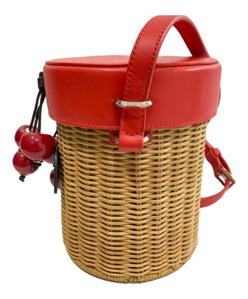 Kate Spade（ケイトスペード）Kate Spade (ケイトスペード) ピクニック ウィッカー クロスボディ　PXRUB411 レッドの古着・服飾アイテム