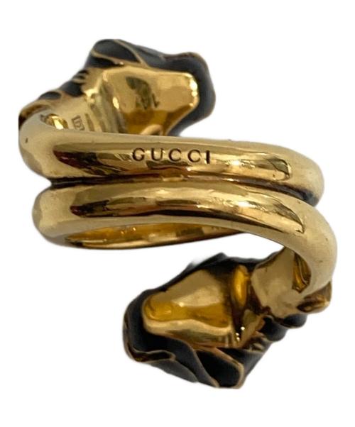 GUCCI（グッチ）GUCCI (グッチ) ダブルタイガーヘッドリング ゴールド サイズ:14の古着・服飾アイテム