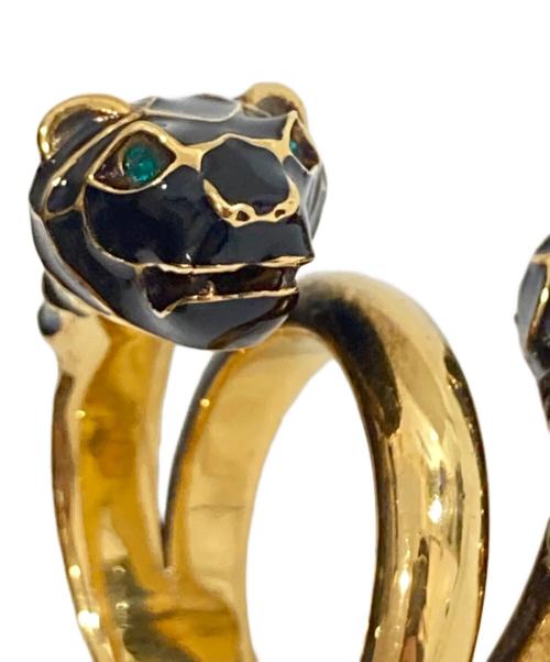 GUCCI（グッチ）GUCCI (グッチ) ダブルタイガーヘッドリング ゴールド サイズ:14の古着・服飾アイテム