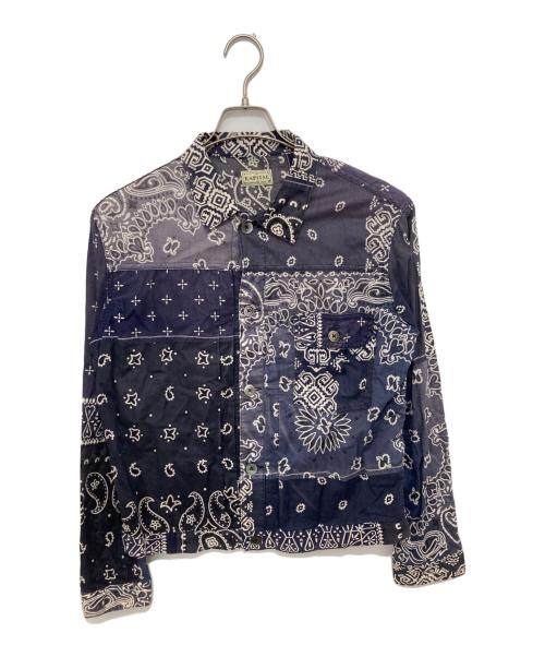 KAPITAL（キャピタル）KAPITAL (キャピタル) Gauze Bandana Patchwork1stJacket　ガーゼバンダナパッチワークファーストジャケット 　K1904LJ077 ネイビー サイズ:Lの古着・服飾アイテム