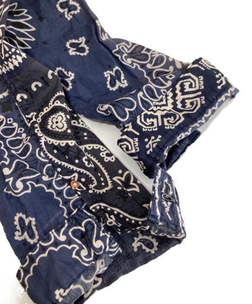 KAPITAL（キャピタル）KAPITAL (キャピタル) Gauze Bandana Patchwork1stJacket　ガーゼバンダナパッチワークファーストジャケット 　K1904LJ077 ネイビー サイズ:Lの古着・服飾アイテム
