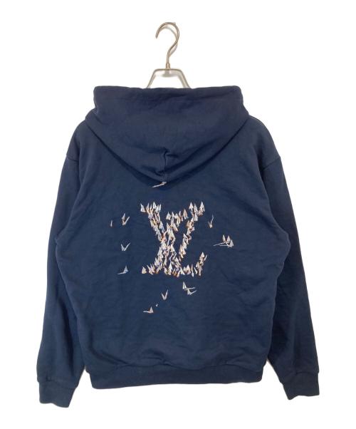 LOUIS VUITTON（ルイ ヴィトン）LOUIS VUITTON (ルイ ヴィトン) エンブロイダリー シグネチャー フーディ　1AHW70 ネイビー サイズ:Lの古着・服飾アイテム