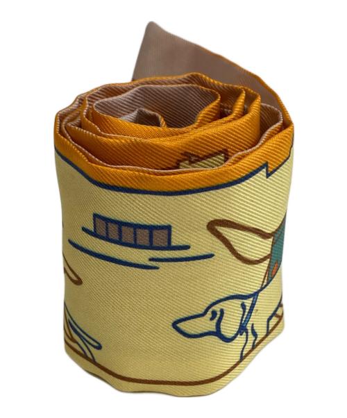 HERMES（エルメス）HERMES (エルメス) パリジャンの犬 スカーフ イエローの古着・服飾アイテム