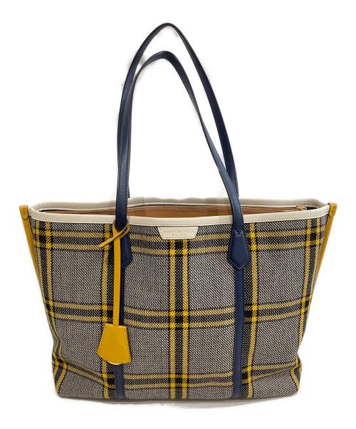 TORY BURCH（トリーバーチ）TORY BURCH (トリーバーチ) チェック柄 トートバッグ イエローの古着・服飾アイテム