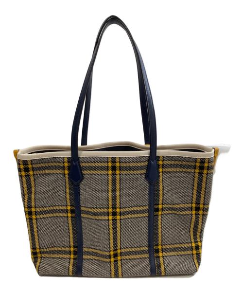 TORY BURCH（トリーバーチ）TORY BURCH (トリーバーチ) チェック柄 トートバッグ イエローの古着・服飾アイテム