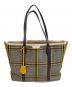 TORY BURCH（トリーバーチ）の古着「チェック柄 トートバッグ」｜イエロー