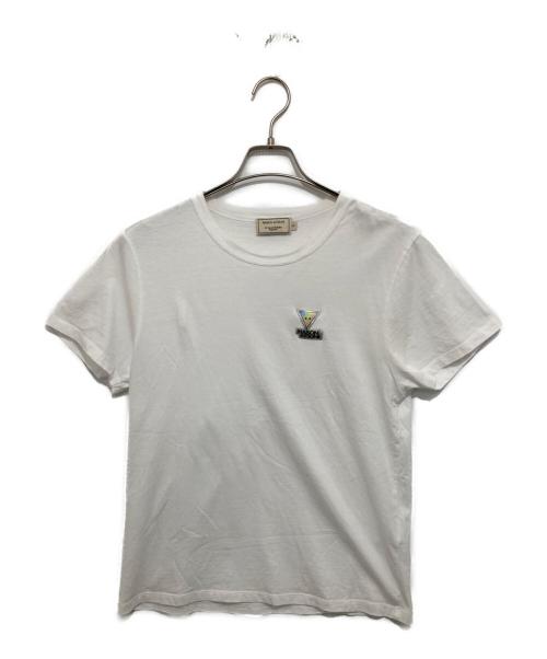maison kitsune（メゾンキツネ）maison kitsune (メゾンキツネ) Hologram Triangle Fox Patch TEE-SHIRT　ホログラムトライアングルフォックスパッチTシャツ ホワイト サイズ:Sの古着・服飾アイテム