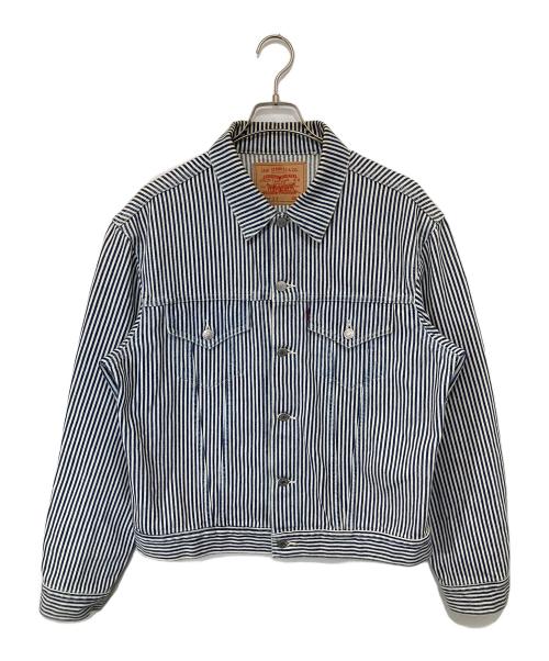 LEVI'S（リーバイス）LEVI'S (リーバイス) NIGO (二ゴー) HICKORY STRIPE 557 XX TRUCKER DENIM JACKET　ヒッコリーストライプデニムジャケット　PC9-A5904-0000 ブルー サイズ:42の古着・服飾アイテム