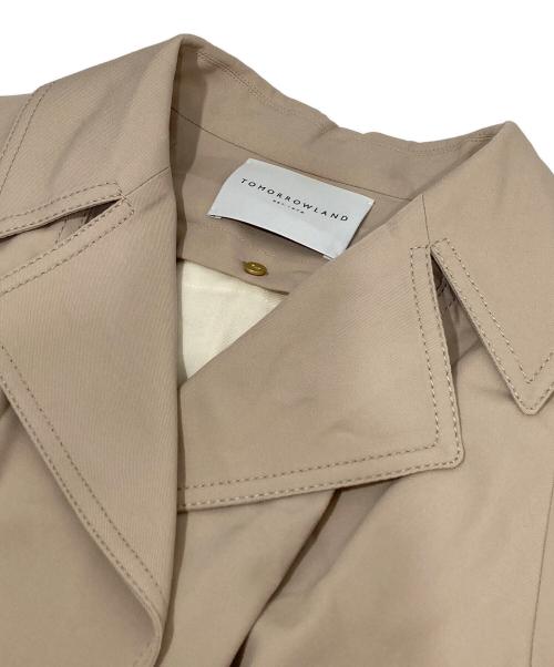 TOMORROW LAND（トゥモローランド）TOMORROW LAND (トゥモローランド) ウールギャバジン ガウンコート ベージュ サイズ:34の古着・服飾アイテム