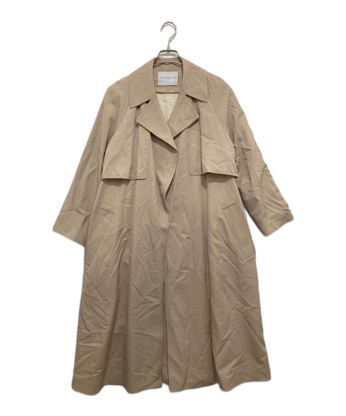 TOMORROW LAND（トゥモローランド）TOMORROW LAND (トゥモローランド) ウールギャバジン ガウンコート ベージュ サイズ:34の古着・服飾アイテム