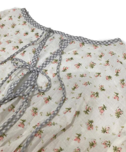 SEVEN TEN by MIHO KAWAHITO（セブン テン バイ ミホ カワヒト）SEVEN TEN by MIHO KAWAHITO (セブン テン バイ ミホ カワヒト) 小花ローンギンガムパイピングドレス ピンク サイズ:S 未使用品の古着・服飾アイテム