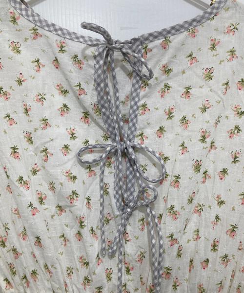 SEVEN TEN by MIHO KAWAHITO（セブン テン バイ ミホ カワヒト）SEVEN TEN by MIHO KAWAHITO (セブン テン バイ ミホ カワヒト) 小花ローンギンガムパイピングドレス ピンク サイズ:S 未使用品の古着・服飾アイテム