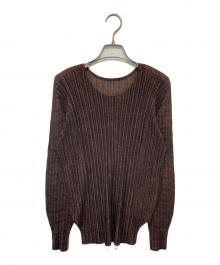 PLEATS PLEASE（プリーツプリーズ）の古着「L/S プリーツカットソー　PP43-FK761」｜ブラウン