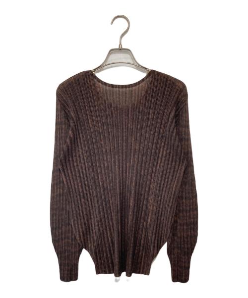 PLEATS PLEASE（プリーツプリーズ）PLEATS PLEASE (プリーツプリーズ) L/S プリーツカットソー　PP43-FK761 ブラウン サイズ:3の古着・服飾アイテム