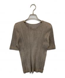 PLEATS PLEASE（プリーツプリーズ）の古着「S/S プリーツカットソー　PP73-JK401」｜ベージュ
