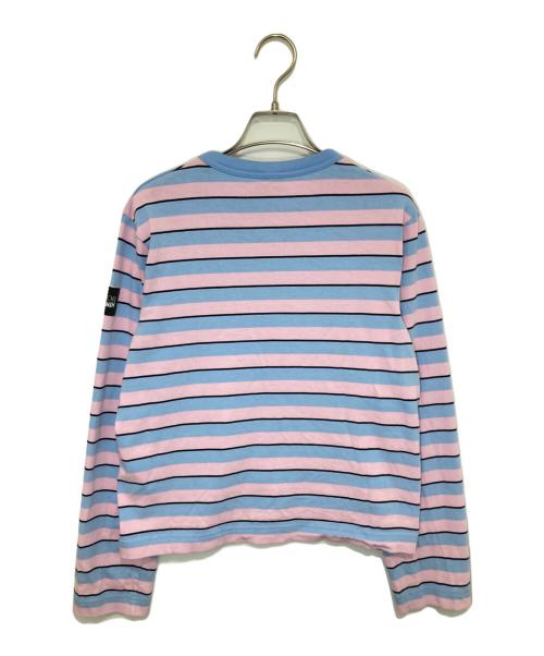 patou（パトゥ）patou (パトゥ) MOOMIN (ムーミン) Moomin Stripes（ムーミン ストライプ） 長袖オーガニックコットン ボーダーTシャツ　25MO-JE209-9990 ブルー サイズ:Lの古着・服飾アイテム