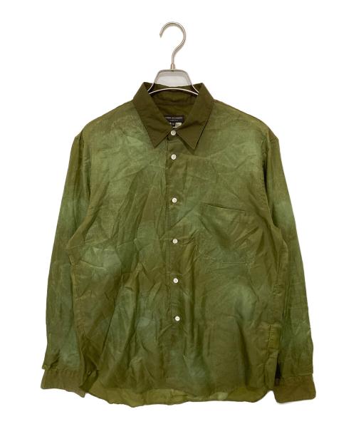 COMME des GARCONS HOMME PLUS（コムデギャルソンオムプリュス）COMME des GARCONS HOMME PLUS (コムデギャルソンオムプリュス) カラー切替サテンブラウス　 25AW カーキ サイズ:Mの古着・服飾アイテム