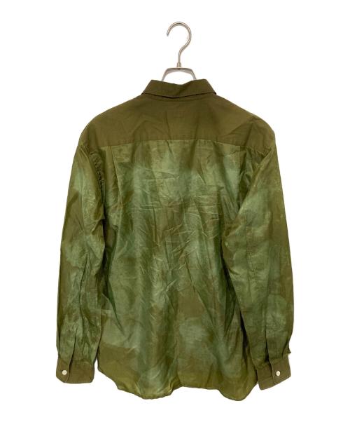 COMME des GARCONS HOMME PLUS（コムデギャルソンオムプリュス）COMME des GARCONS HOMME PLUS (コムデギャルソンオムプリュス) カラー切替サテンブラウス　 25AW カーキ サイズ:Mの古着・服飾アイテム