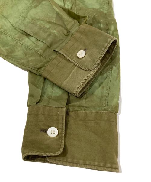 COMME des GARCONS HOMME PLUS（コムデギャルソンオムプリュス）COMME des GARCONS HOMME PLUS (コムデギャルソンオムプリュス) カラー切替サテンブラウス　 25AW カーキ サイズ:Mの古着・服飾アイテム