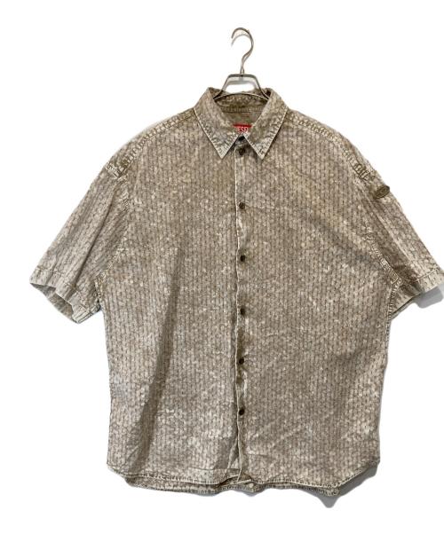 DIESEL（ディーゼル）DIESEL (ディーゼル) S-LAZER short sleeve shirt　レーザーショートスリーブシャツ　A12967 グレー サイズ:50の古着・服飾アイテム