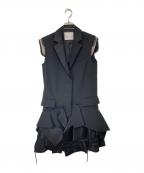 sacaiサカイ）の古着「Suiting Mix Dress 再構築ワンピース　スーティングミックスドレス　22-06031」｜ブラック