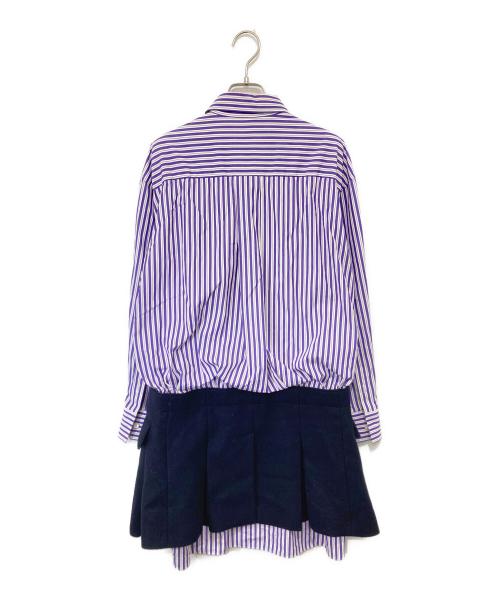 sacai（サカイ）sacai (サカイ) SHIRT & SKIRT MINI DRESS　シャツアンドスカートミニドレス　23-06773 パープル サイズ:2の古着・服飾アイテム