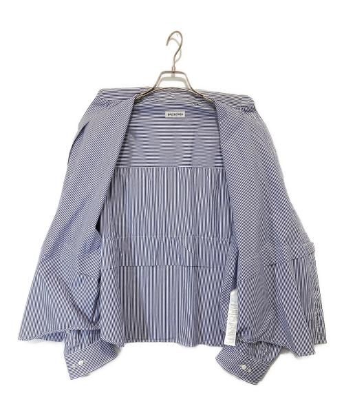 BALENCIAGA（バレンシアガ）BALENCIAGA (バレンシアガ) Twisted Sleeve Shirt　ツイステッドスリーブシャツ　QC72 704461 TJM10 4640 ブルー サイズ:2の古着・服飾アイテム
