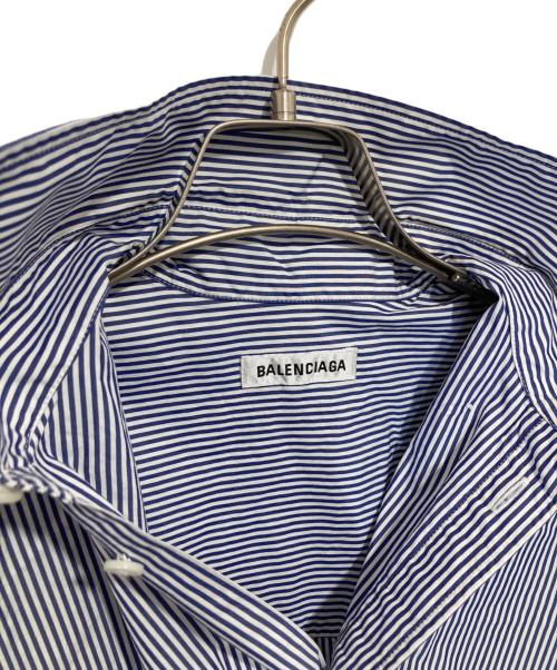 BALENCIAGA（バレンシアガ）BALENCIAGA (バレンシアガ) Twisted Sleeve Shirt　ツイステッドスリーブシャツ　QC72 704461 TJM10 4640 ブルー サイズ:2の古着・服飾アイテム